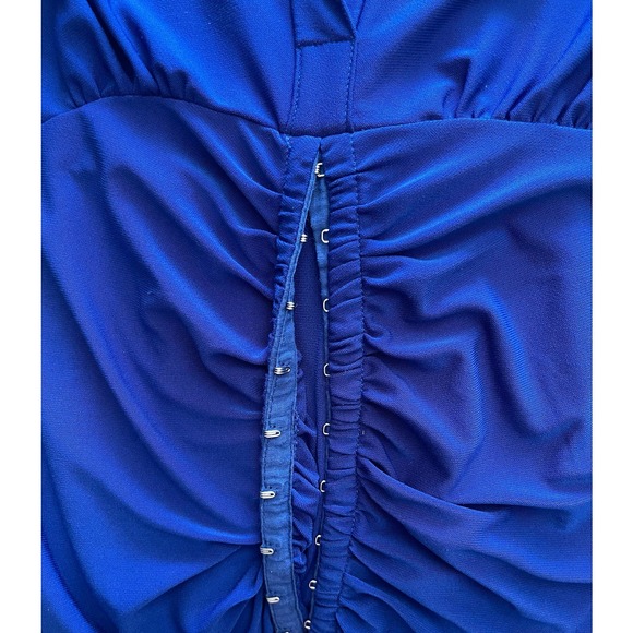 Patty Boutik Royal Blue Blouse, Long Sleeve, Size Small, corset-style front - Picture 4 of 8